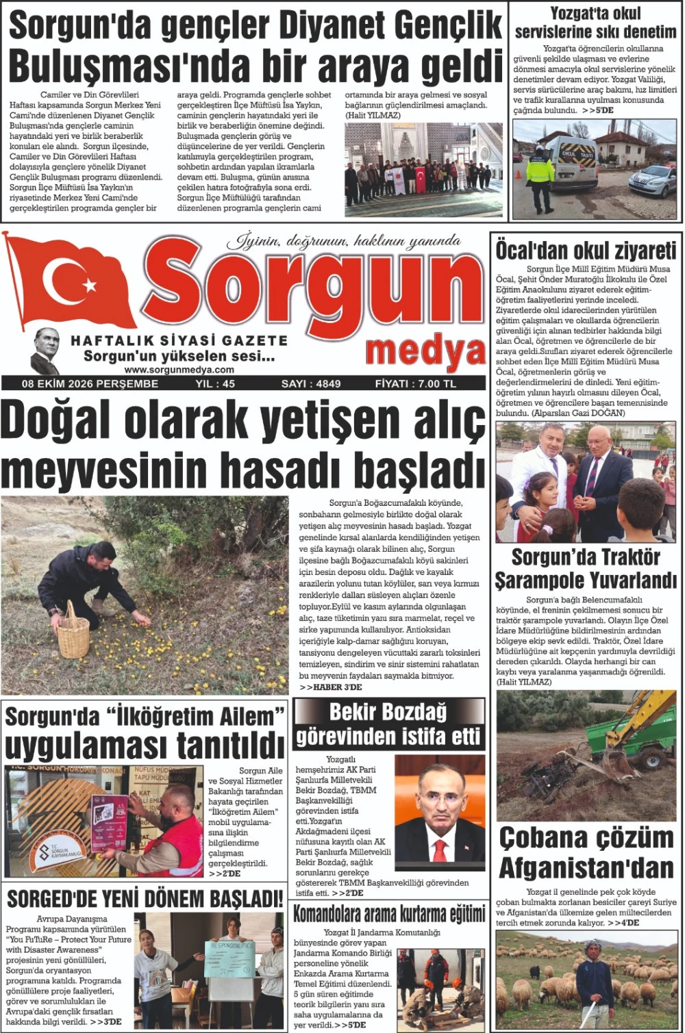 08 Eyl&uuml;l 2026 tarihli sayımız