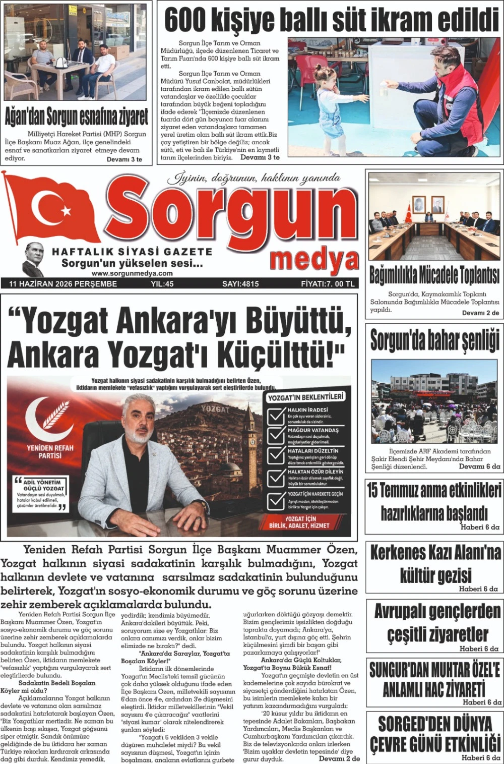 11 Haziran 2026 tarihli sayımız.