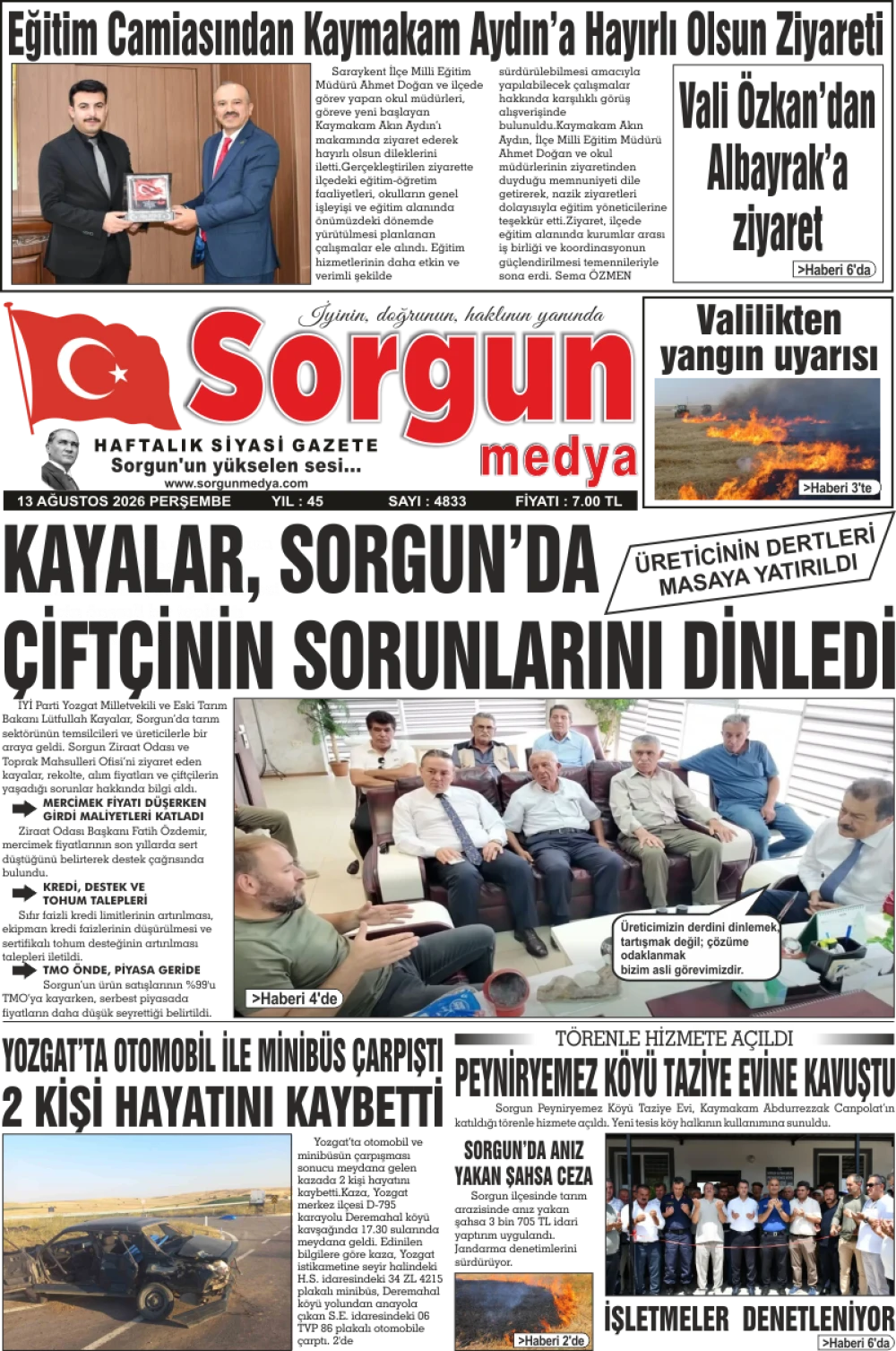 13 Ağustos 2026 tarihli sayımız.