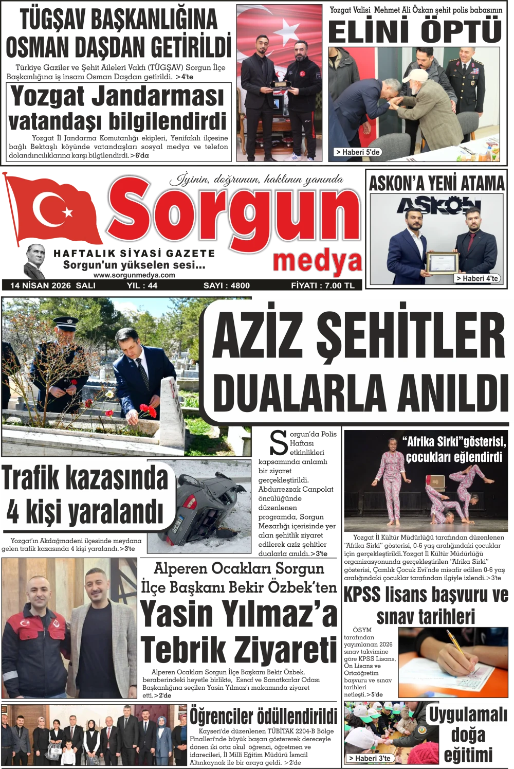 14 Nisan 2026 tarihli sayımız.