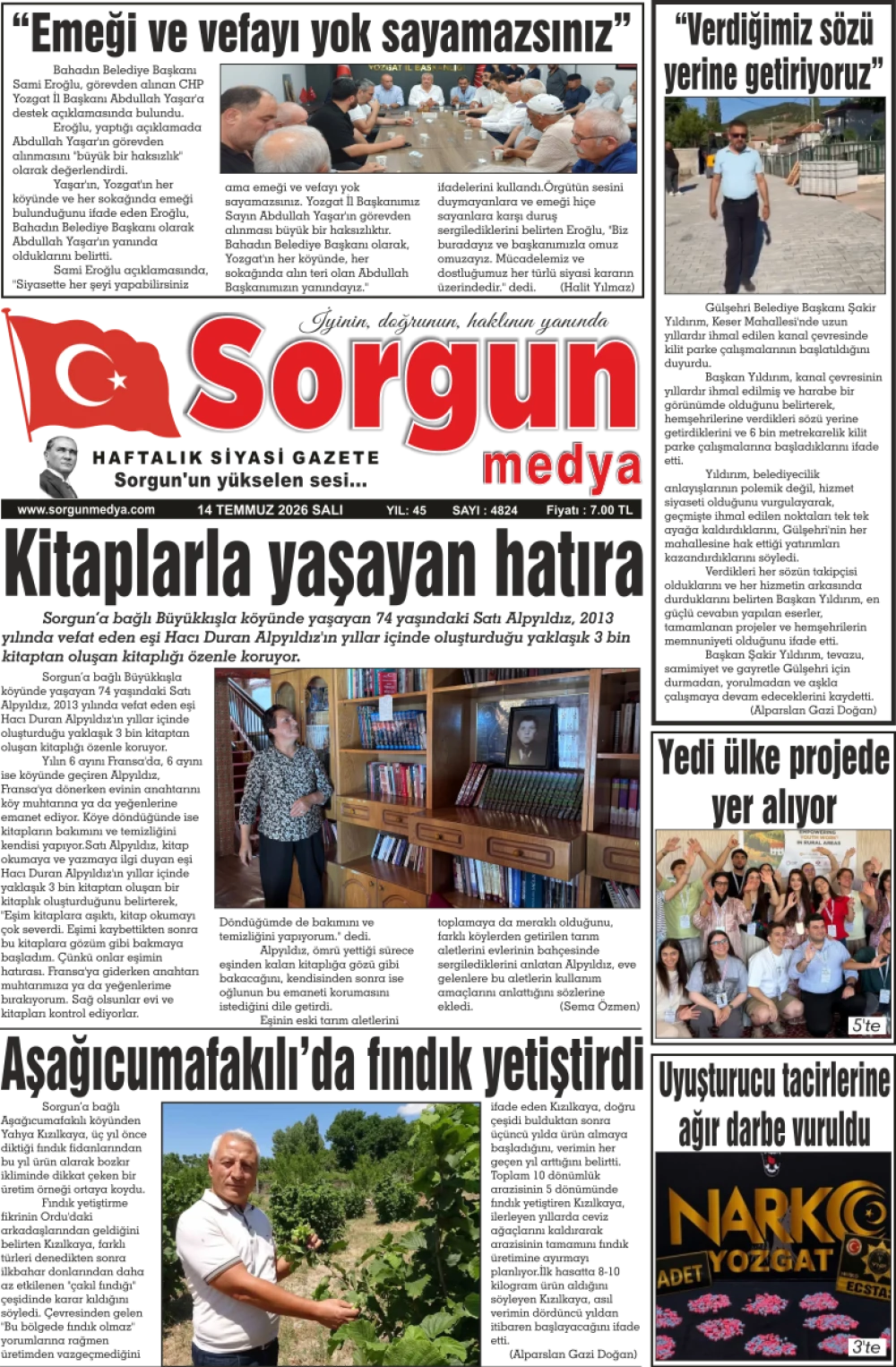 14 Temmuz 2026 tarihli sayımız.