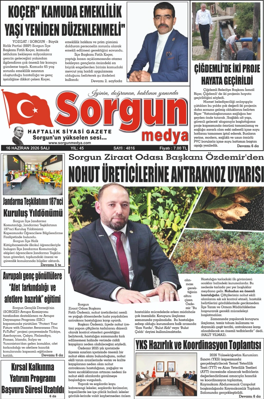 16 Haziran 2026 tarihli sayımız.