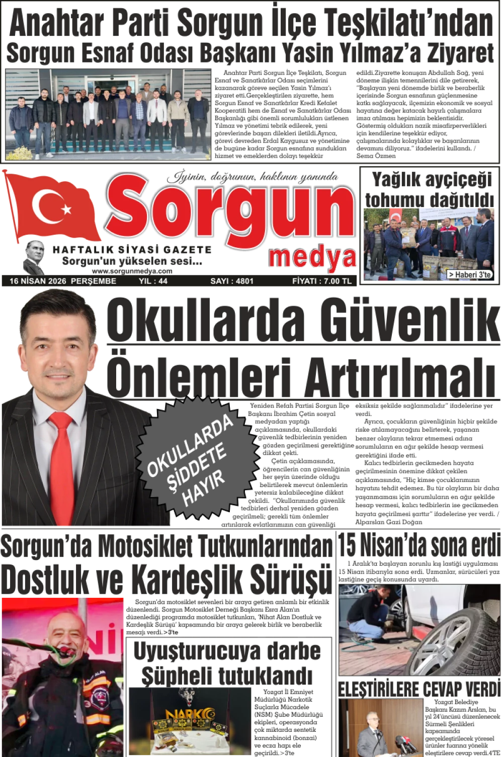 16 Nisan 2026 tarihli sayımız.