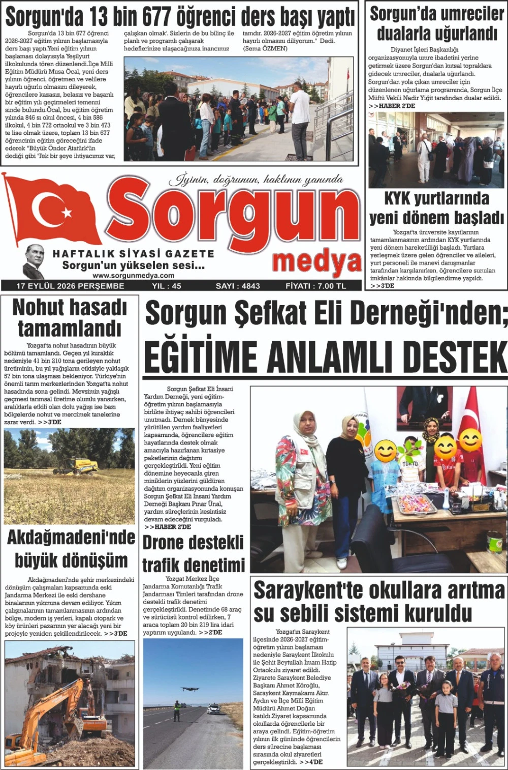 17 Eyl&uuml;l 2026 tarihli sayımız