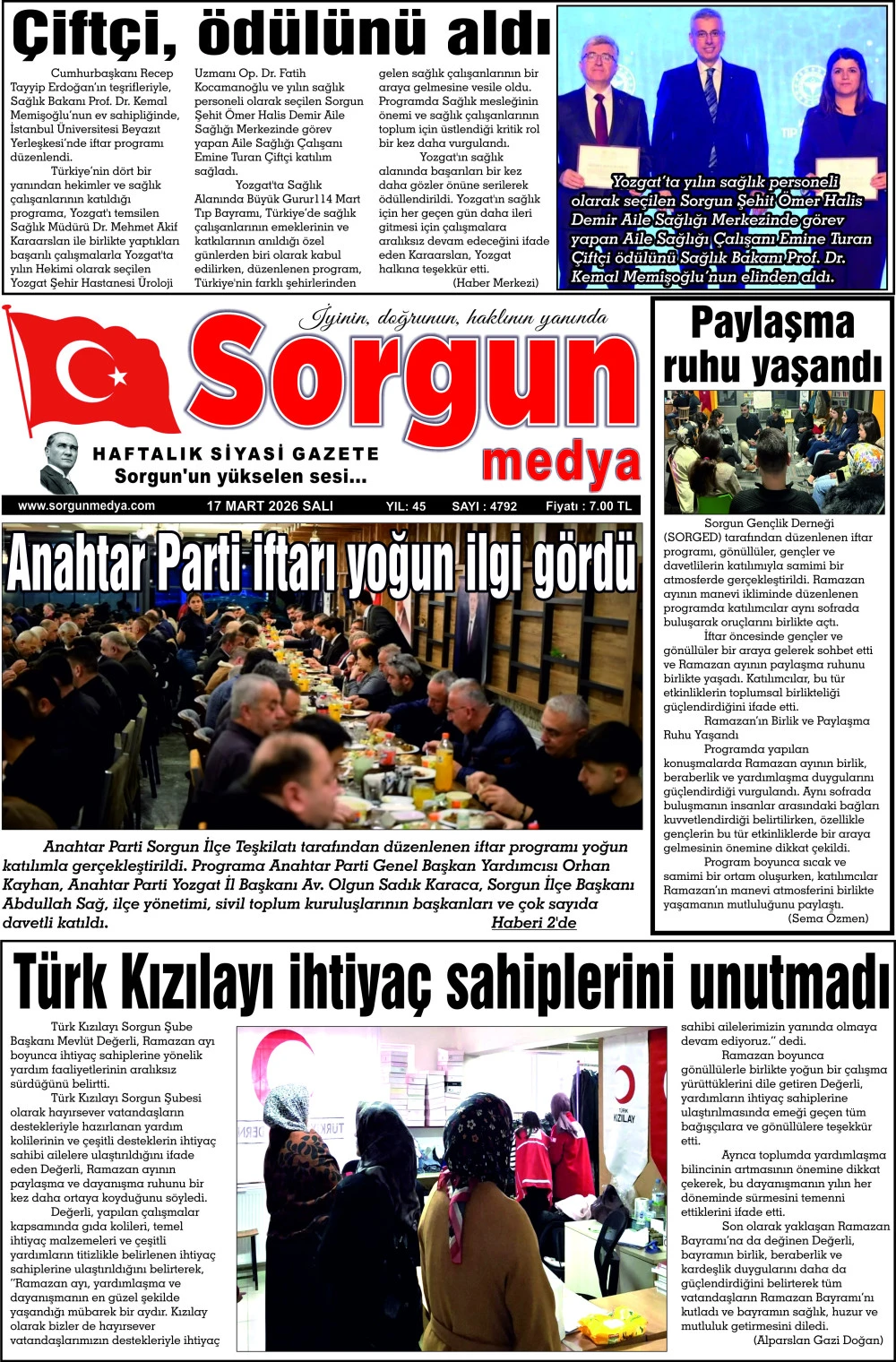 17 Mart 2026 tarihli sayımız.