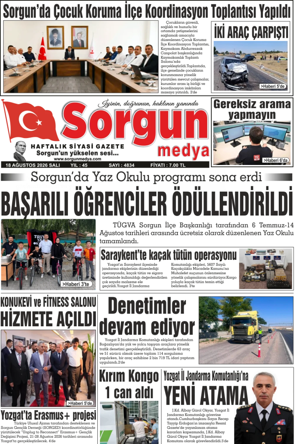 18 Ağustos 2026 tarihli sayımız.