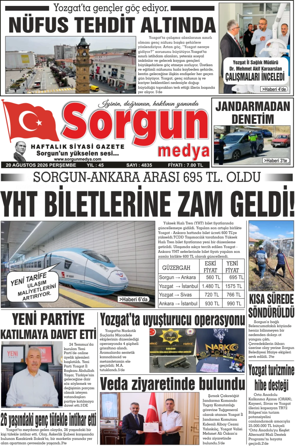 20 Ağustos 2026 tarihli sayımız.