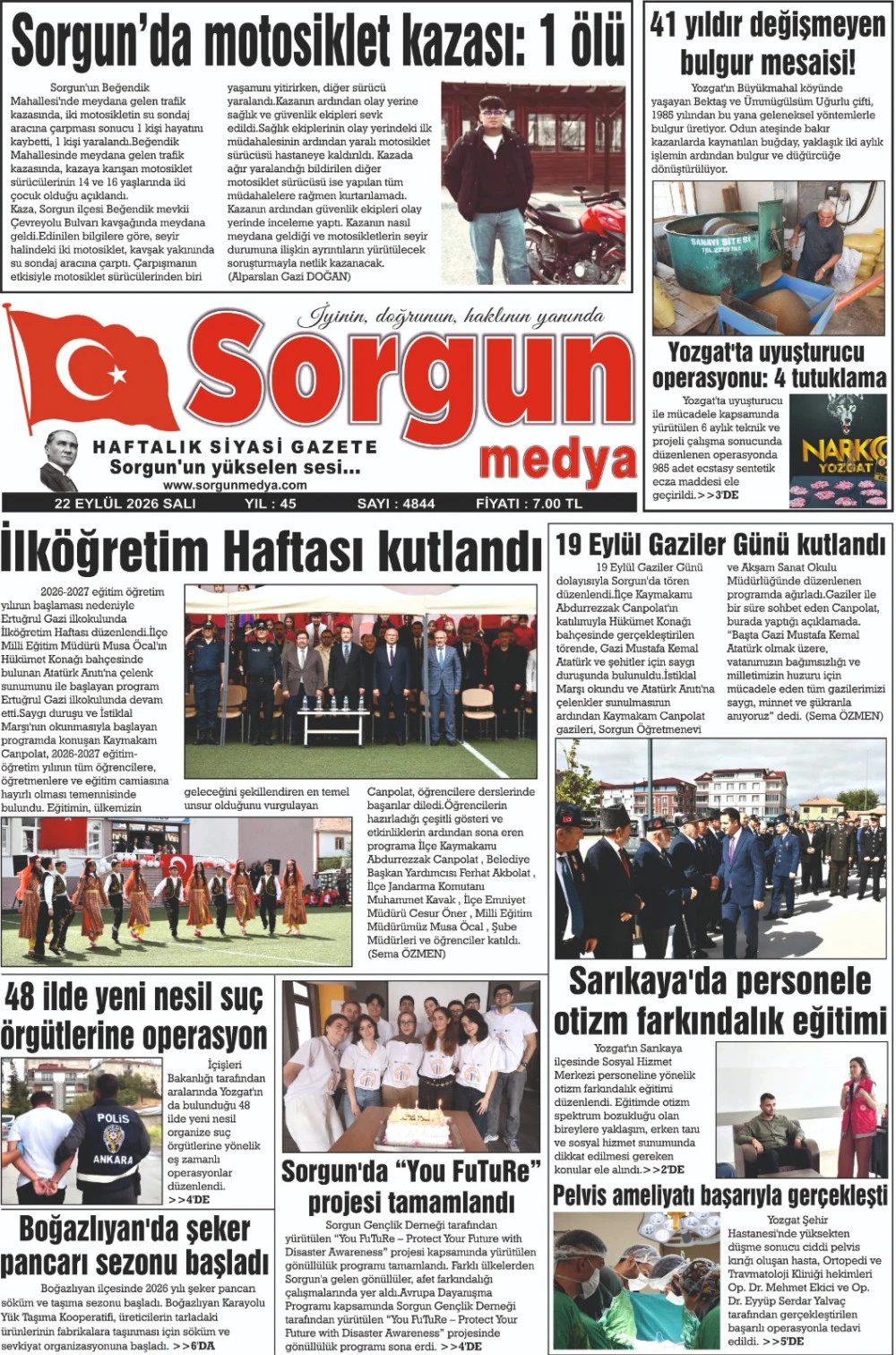 22 Eyl&uuml;l 2026 tarihli sayımız