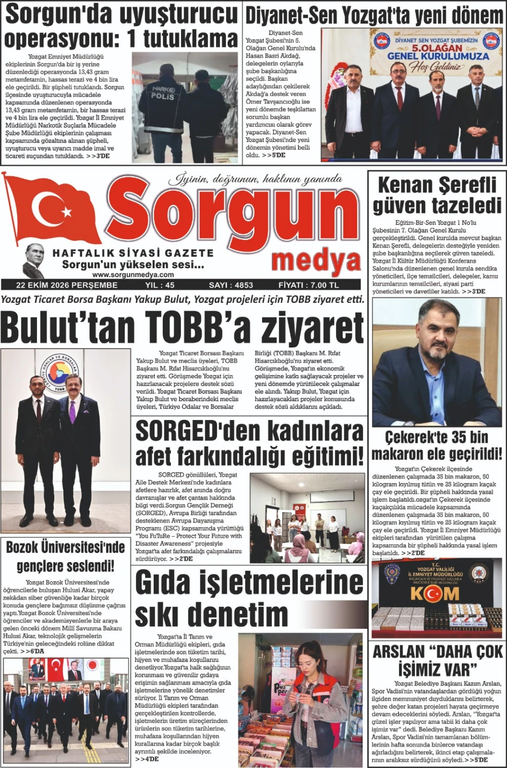 22 Eyl&uuml;l 2026 tarihli sayımız