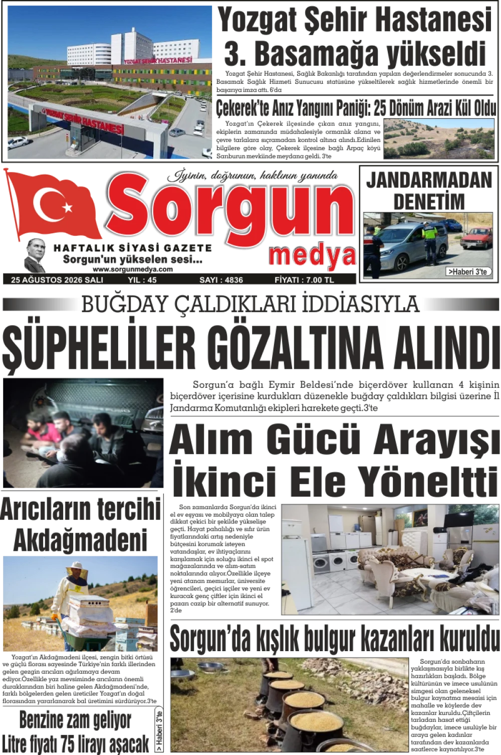 25 Ağustos 2026 tarihli sayımız.