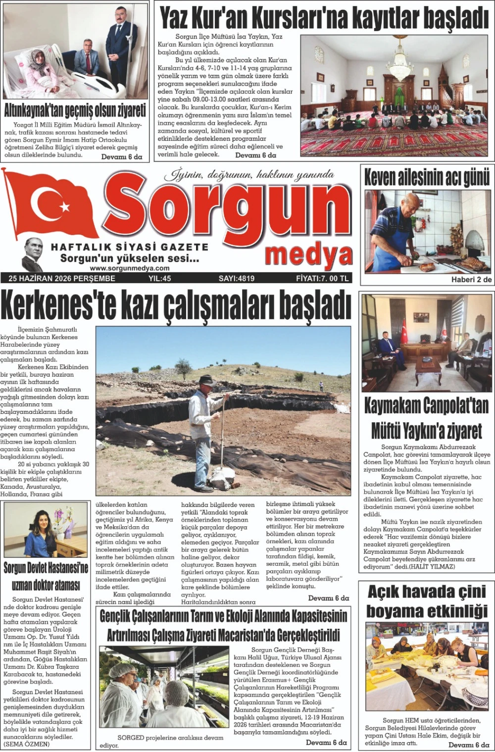 25 Haziran 2026 tarihli sayımız.