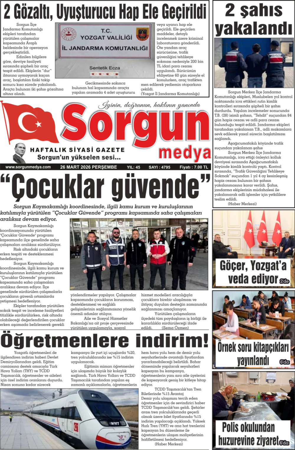 26 Mart 2026 tarihli sayımız.