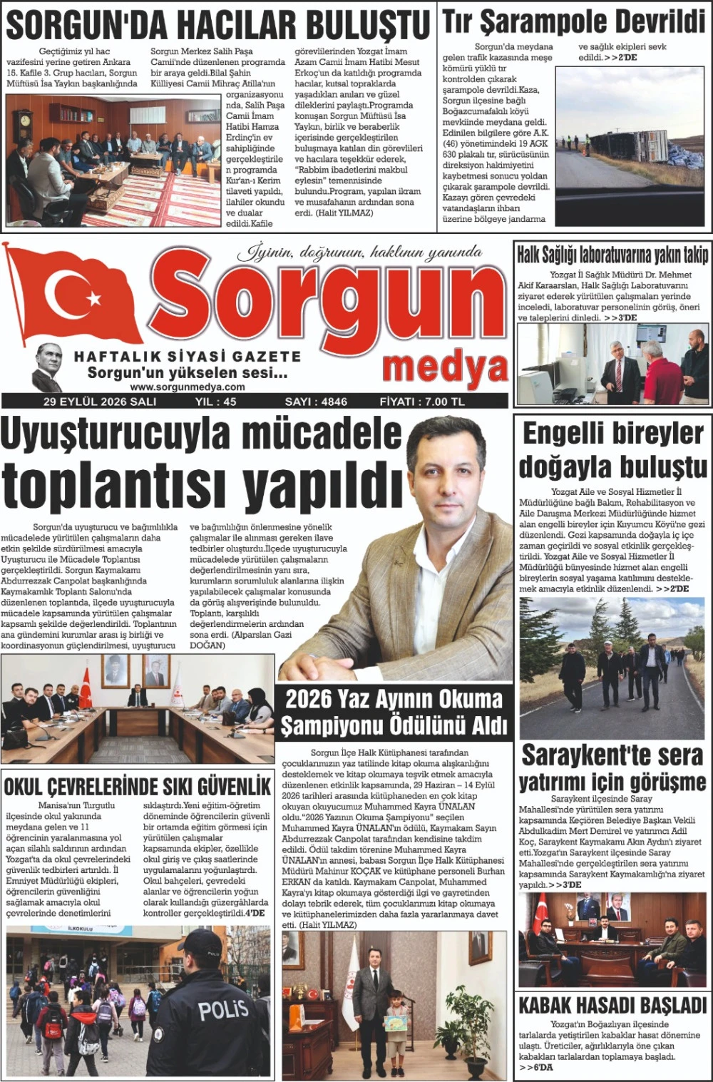29 Eyl&uuml;l 2026 tarihli sayımız