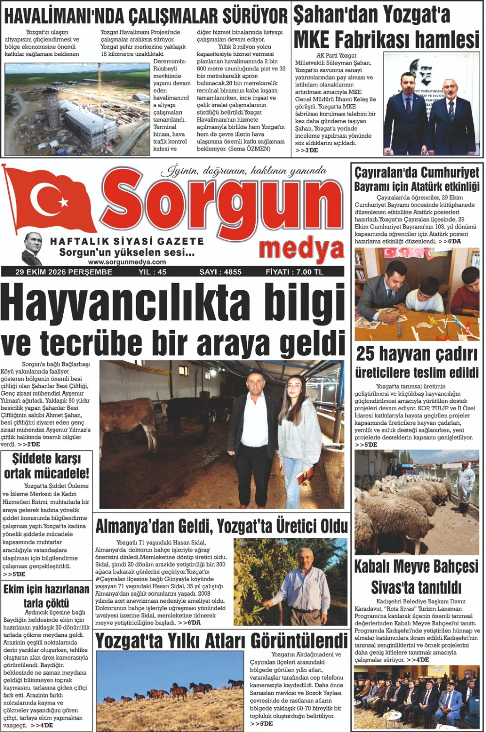 29 Eyl&uuml;l 2026 tarihli sayımız