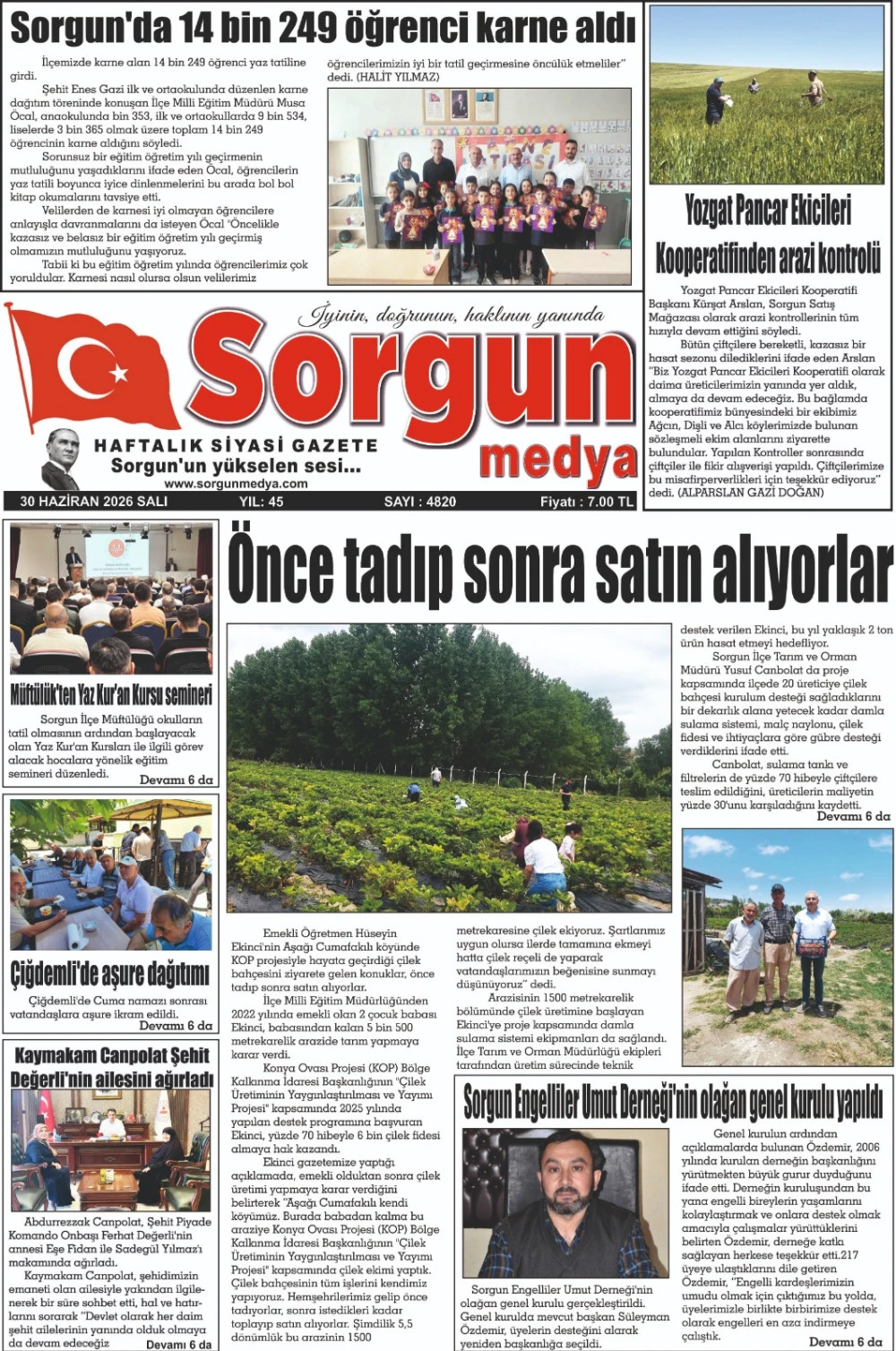 30 Haziran 2026 tarihli sayımız.